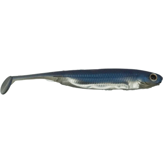 RippleSurge 3 inch soft plastic minnow lure side profile with realistic baitfish shape.
