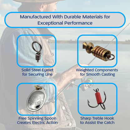 Spoon Spinner Bait With Treble Hook, Model 101