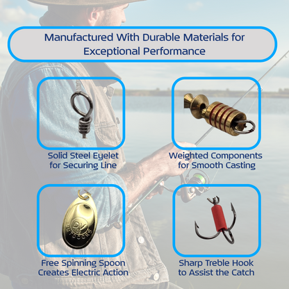 Spoon Spinner Bait With Treble Hook, Model 102